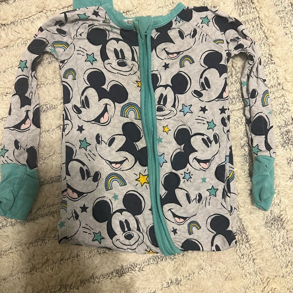 Kids Swimwear with Mickey Mouse Print - Gray and Teal